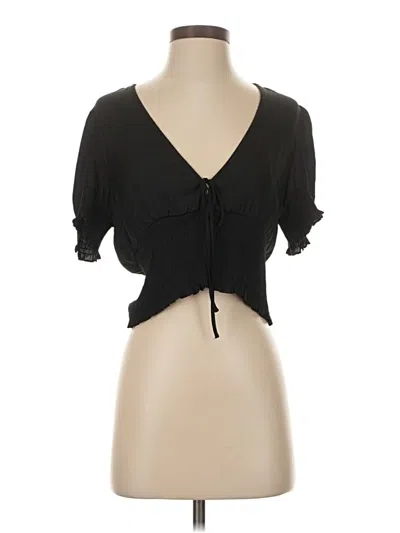 Pre-owned Paris & Me Short Sleeve Top Black Sweetheart Neckline Tops