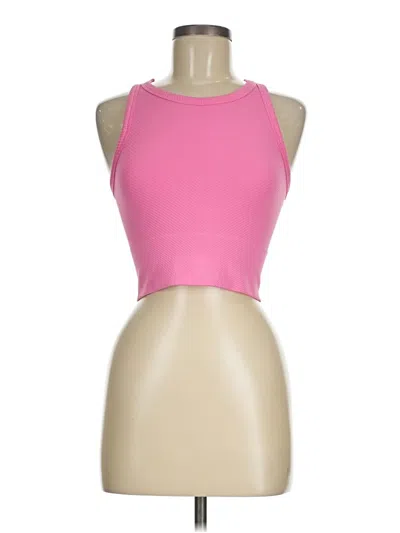 Pre-owned Paris & Me Tank Top Pink Halter Neckline Tops