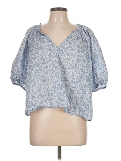 Pre-owned Paris Atelier & Other Stories 3/4 Sleeve Blouse In Blue