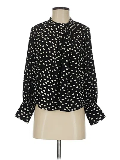 Pre-owned Paris Atelier & Other Stories Long Sleeve Henley Shirt In Black