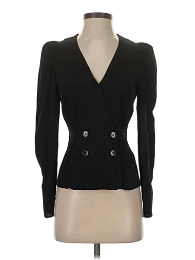 Pre-owned Paris Atelier & Other Stories Long Sleeve Top Black Plunge Neckline Tops