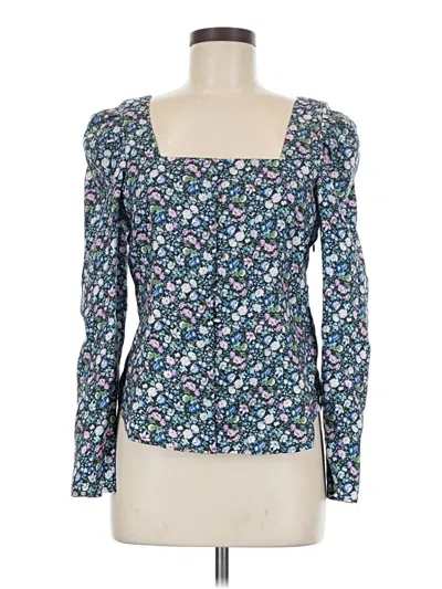 Pre-owned Paris Atelier & Other Stories Long Sleeve Top Blue Sweetheart Neckline Tops