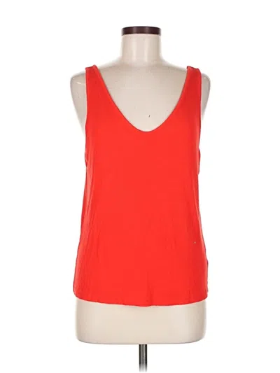 Pre-owned Paris Atelier & Other Stories Tank Top Red Plunge Neckline Tops
