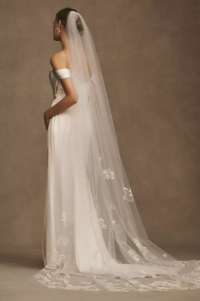 Paris By Debra Moreland Blossom Dearie Handpainted Veil In White