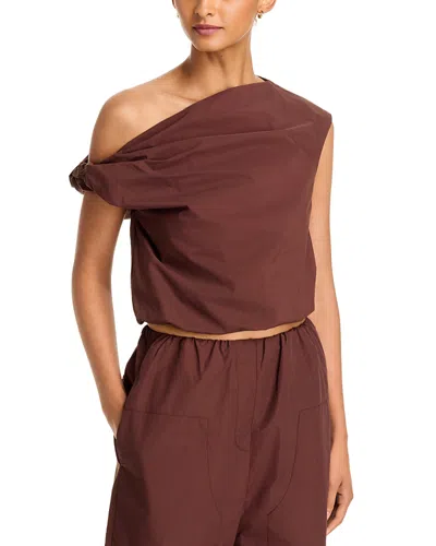 Paris Georgia Alice Asymmetric Neck Top In Brown