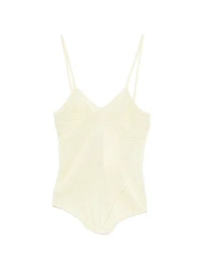 Paris Georgia Amelia Stitched Tank Top In Yellow