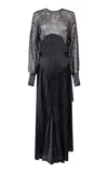 Paris Georgia Annie Laced Detail Satin Dress In Black