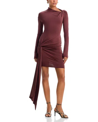 Paris Georgia Antonia Twist Mini Dress In Burgundy