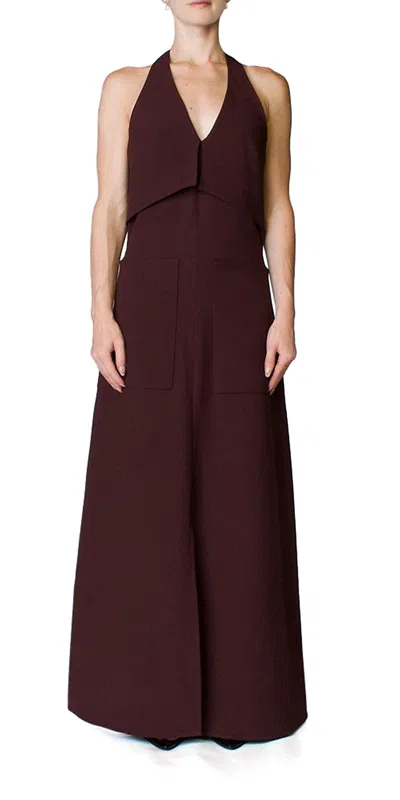 Paris Georgia Apron Dress In Grape In Burgundy