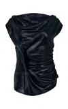 Paris Georgia Asymmetric Liquid Top In Black