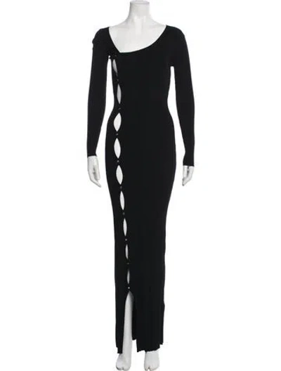 Pre-owned Paris Georgia Asymmetrical Long Dress W/ Tags In Black