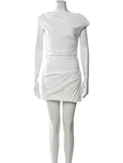 Pre-owned Paris Georgia Asymmetrical Mini Dress In White