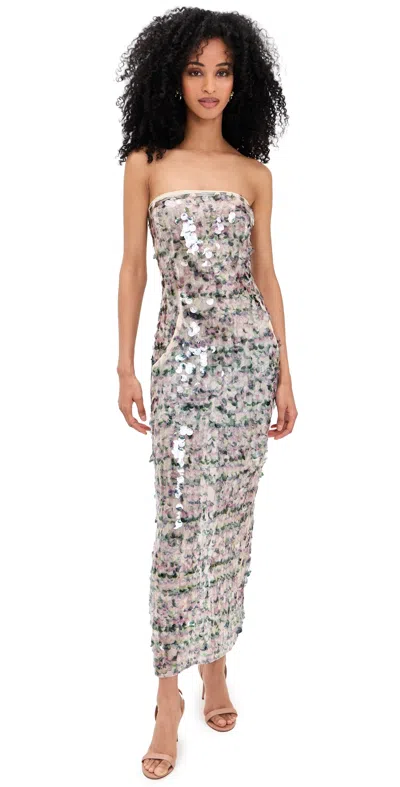 Paris Georgia Audrey Sequin Dress Pink/green Multi