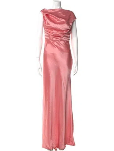 Pre-owned Paris Georgia Bateau Neckline Long Dress W/ Tags In Pink