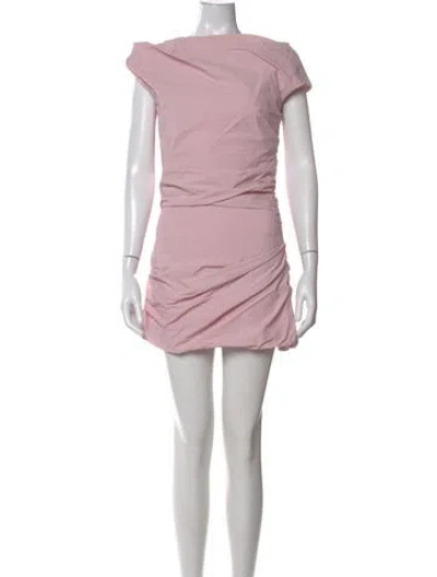 Pre-owned Paris Georgia Bateau Neckline Mini Dress In Pink