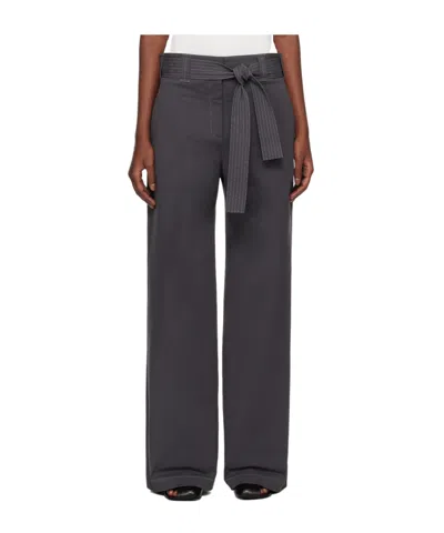 Paris Georgia Belt-lined Casual Pants In Blue
