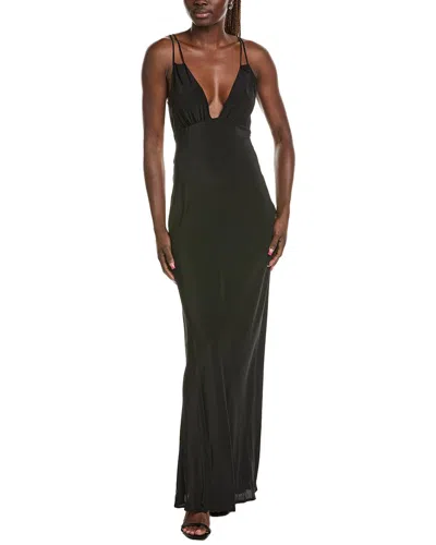 Paris Georgia Bernie Silk Slip Dress In Black