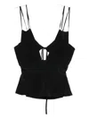 Paris Georgia Bernie Tie-front Silk Camisole In Black