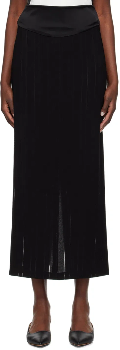 Paris Georgia Black Drop Stitch Maxi Skirt