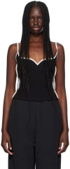 Paris Georgia Black Heart Camisole In Black/ White