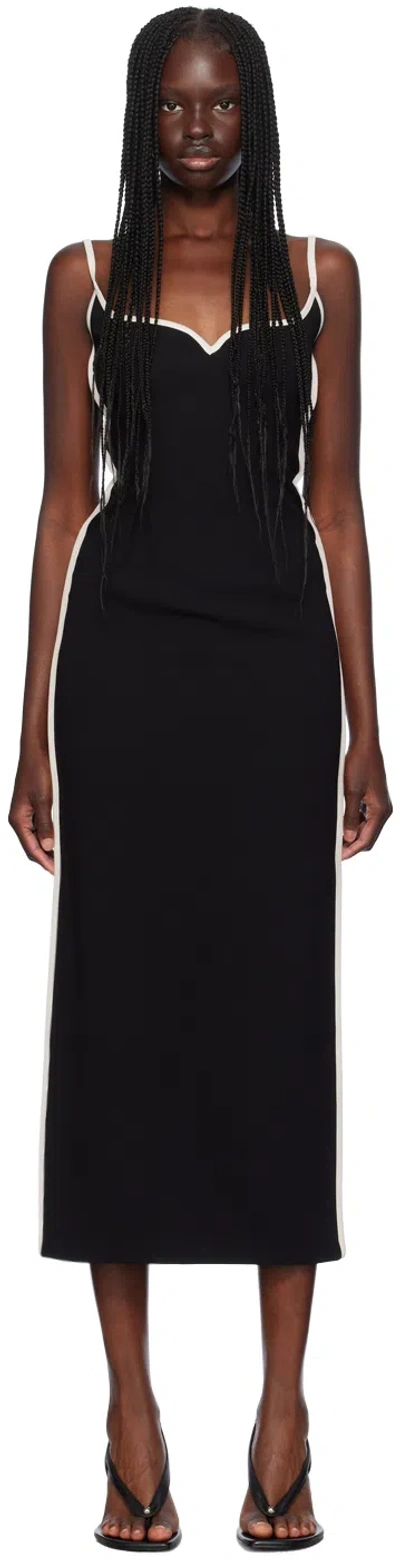 Paris Georgia Black Heart Midi Dress In Black/white