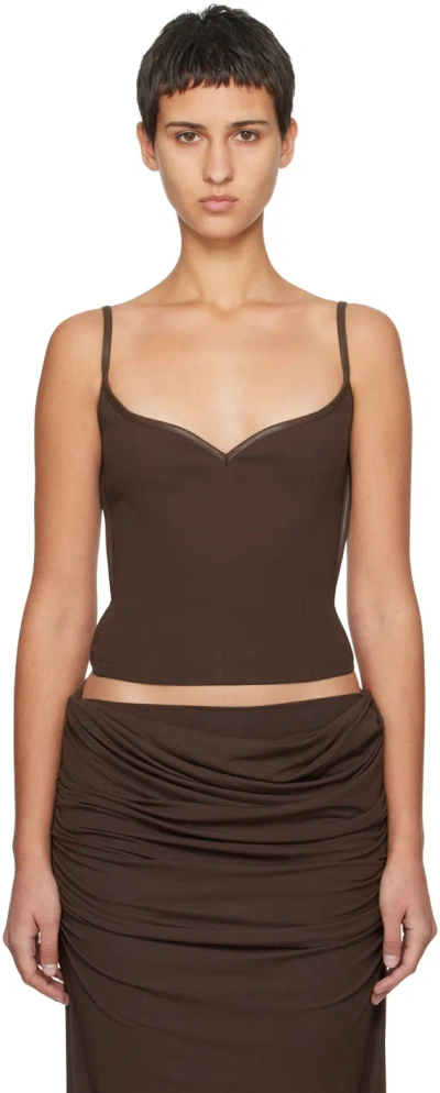 Paris Georgia Brown Heart Camisole In Cocoa