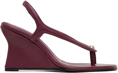 Paris Georgia Burgundy Valentina Wedge Heeled Sandals In Marmount