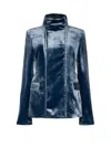 Paris Georgia Carmen Silk-velvet Blazer In Blue