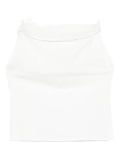 Paris Georgia Christophe Halterneck Draped Top In White