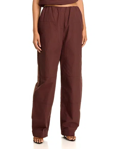 Paris Georgia Cocoon Wide Leg Track Pants In Brown