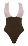 Paris Georgia Colour Block Knit Bodysuit In White
