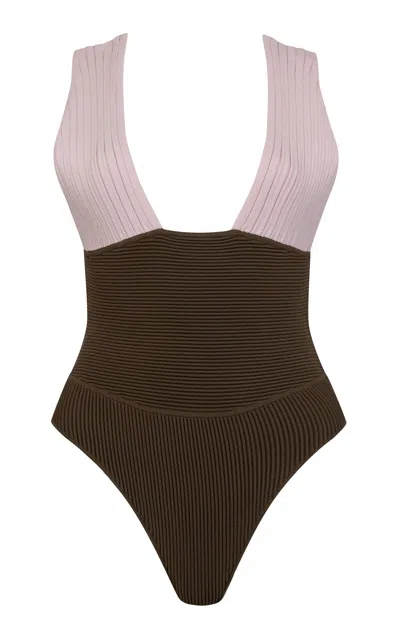 Paris Georgia Colour Block Knit Bodysuit In White