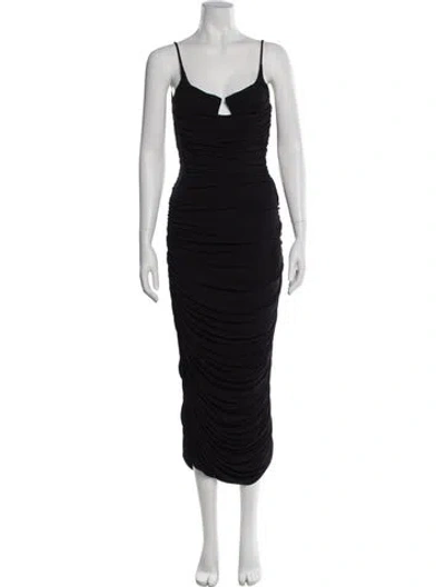 Pre-owned Paris Georgia Cowl Neck Long Dress In Black