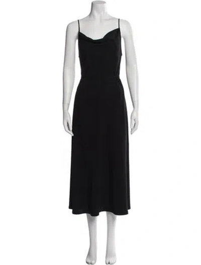 Pre-owned Paris Georgia Cowl Neck Long Dress In Blue