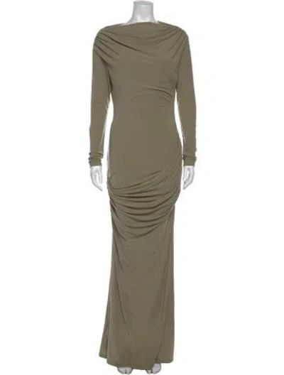 Pre-owned Paris Georgia Cowl Neck Long Dress W/ Tags In Green