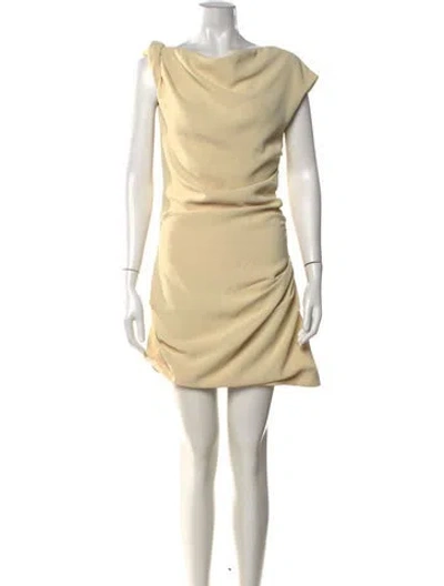 Pre-owned Paris Georgia Cowl Neck Mini Dress In Neutral