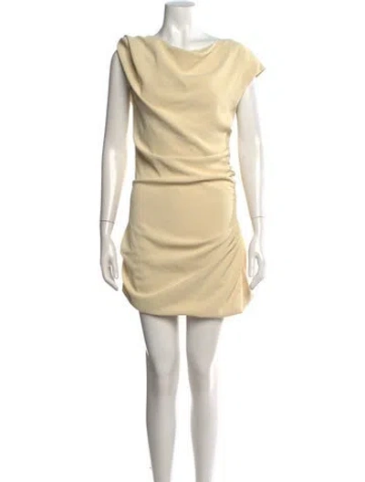 Pre-owned Paris Georgia Cowl Neck Mini Dress In Yellow