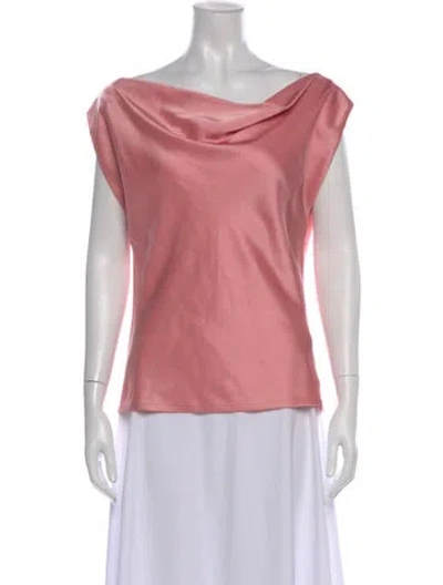Pre-owned Paris Georgia Cowl Neck Sleeveless Top In Pink