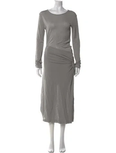 Pre-owned Paris Georgia Crew Neck Long Dress In Gray