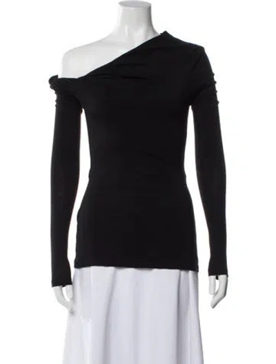 Pre-owned Paris Georgia Crew Neck Long Sleeve Top In Black