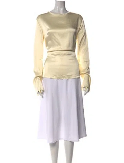 Pre-owned Paris Georgia Crew Neck Long Sleeve Top In Neutrals
