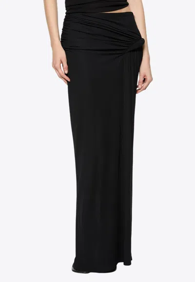 Paris Georgia Croissant Maxi Skirt With Ruching In Black