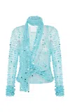 Paris Georgia Diana Crochet Sequined Top