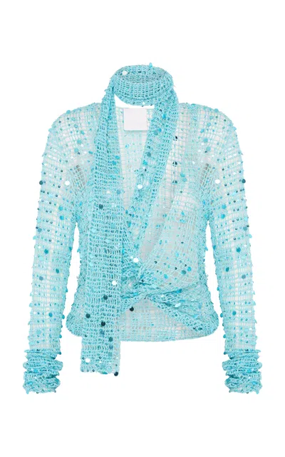Paris Georgia Diana Crochet Sequined Top