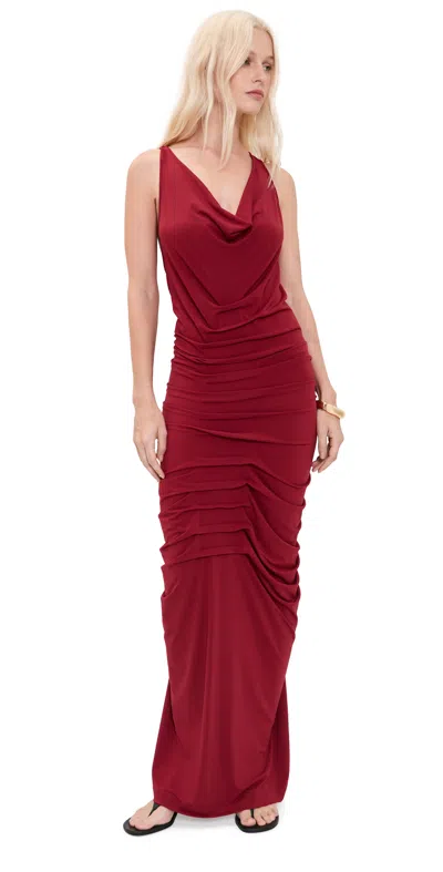 Paris Georgia Elemental Claudia Dress Long Rhubarb In Red
