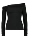 Paris Georgia Elemental Manahou Asymmetric Off-shoulder Top In Black
