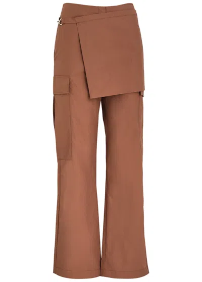 Paris Georgia Elliot Layered Shell Trousers In Terracotta