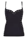 Paris Georgia Eyelet-embellished Top In Schwarz