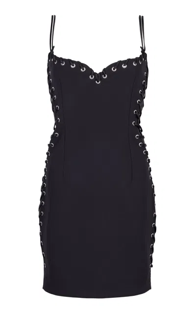 Paris Georgia Eyelet Heart Mini Dress In Black