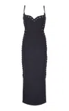 Paris Georgia Eyelet Stitched Detail Dress In Black